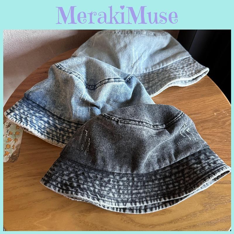 Cap Fisherman Denim With Uv Protection And Water Wash Finish For Gift Women