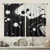 2Pcs Art Deco Black And White Ink Pattern Printed Curtains, Light-Filtering Rod Pocket Peach Skin Velvet Drapes, Machine Washabl