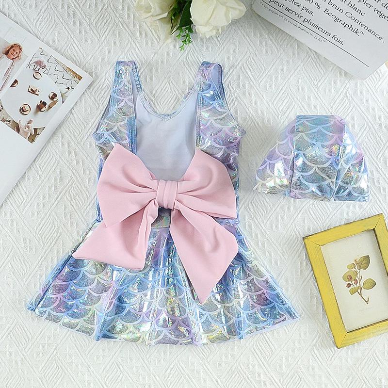 

2023 Summer Girls European Mermaid One-Piece Swimsuit Dress 2XL