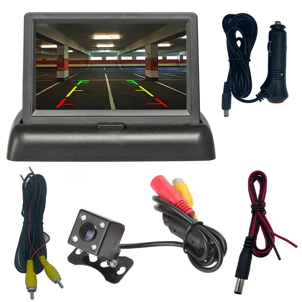 Backup Camera Wireless 4LED Car Rear View HD Parking System4.3  Monitor For Car Pickup 12 V