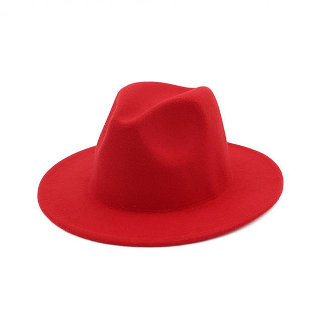 Women'S Black Elegant Wide Brim Fedora Flat Panama Hat Cap Wide Brim Autumn Hat Elegant Imitation Wool Camel Winter Caps