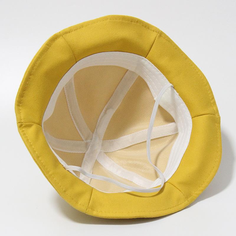 

Children s bucket hat flanged hat ruffle edge kindergarten class hat sun hat 52cm жовтий