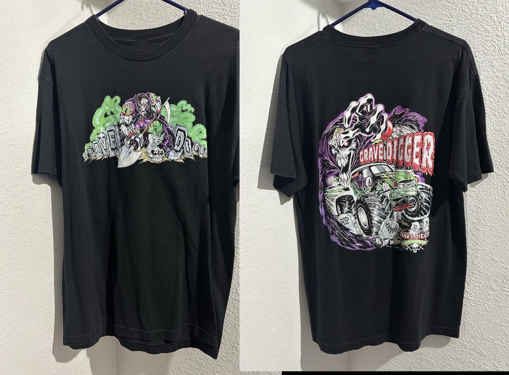 2 Sides Grave Digger Black Cotton Shirt S5XL Unisex SN279 Unisex T-Shirt L