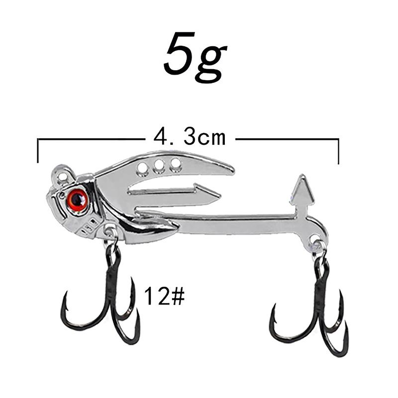 Metal Vib Fishing Lure 2-In-1 Fake Angling Baits Long Throwing Realistic 3D Eyes Fishing Baits For Catfish Bass Trout Vib Tackle