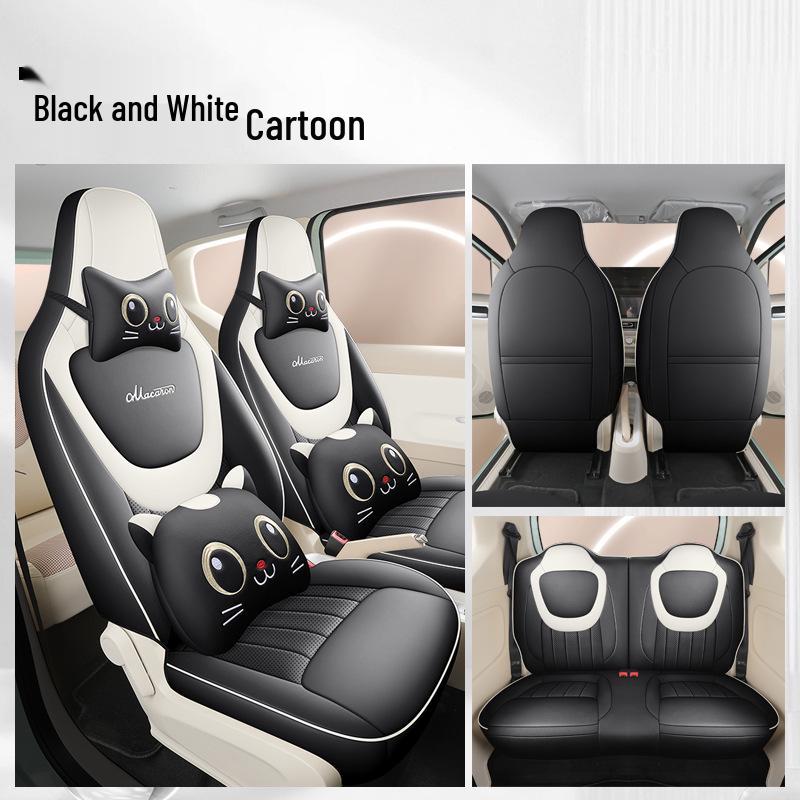 2024 Wuling Hongguang MINI Macaron Car Seat Cover, Third Gen, Cartoon Design, Universal Fit, Full Coverage for All Seasons, 170km.
