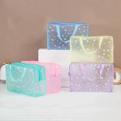 5 Stück PVC Transparente Kosmetiktasche Klare Make-up-Tasche für Frauen Mädchen Wasserdicht Reißverschluss Beauty Case Reisehandtasche Kulturtaschen