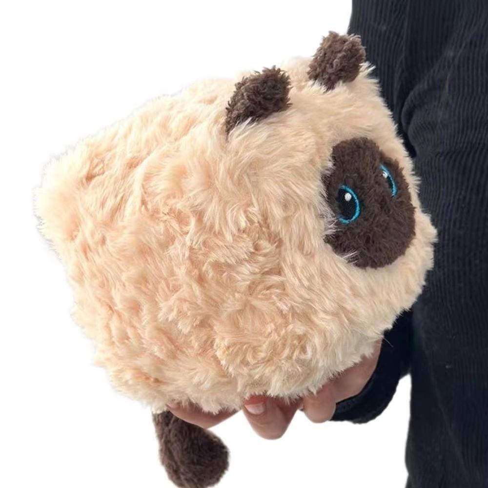 PP Cotton Cat Plush Doll Toy Square Cat Shape Stuffed Cat Toy Siamese Plush Doll Home Decoration