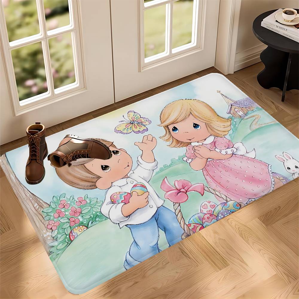 Precious Moments Cute Bathroom Mat Retro Multiple Choice Living Room Kitchen Rug Non-Slip Bedside Mats