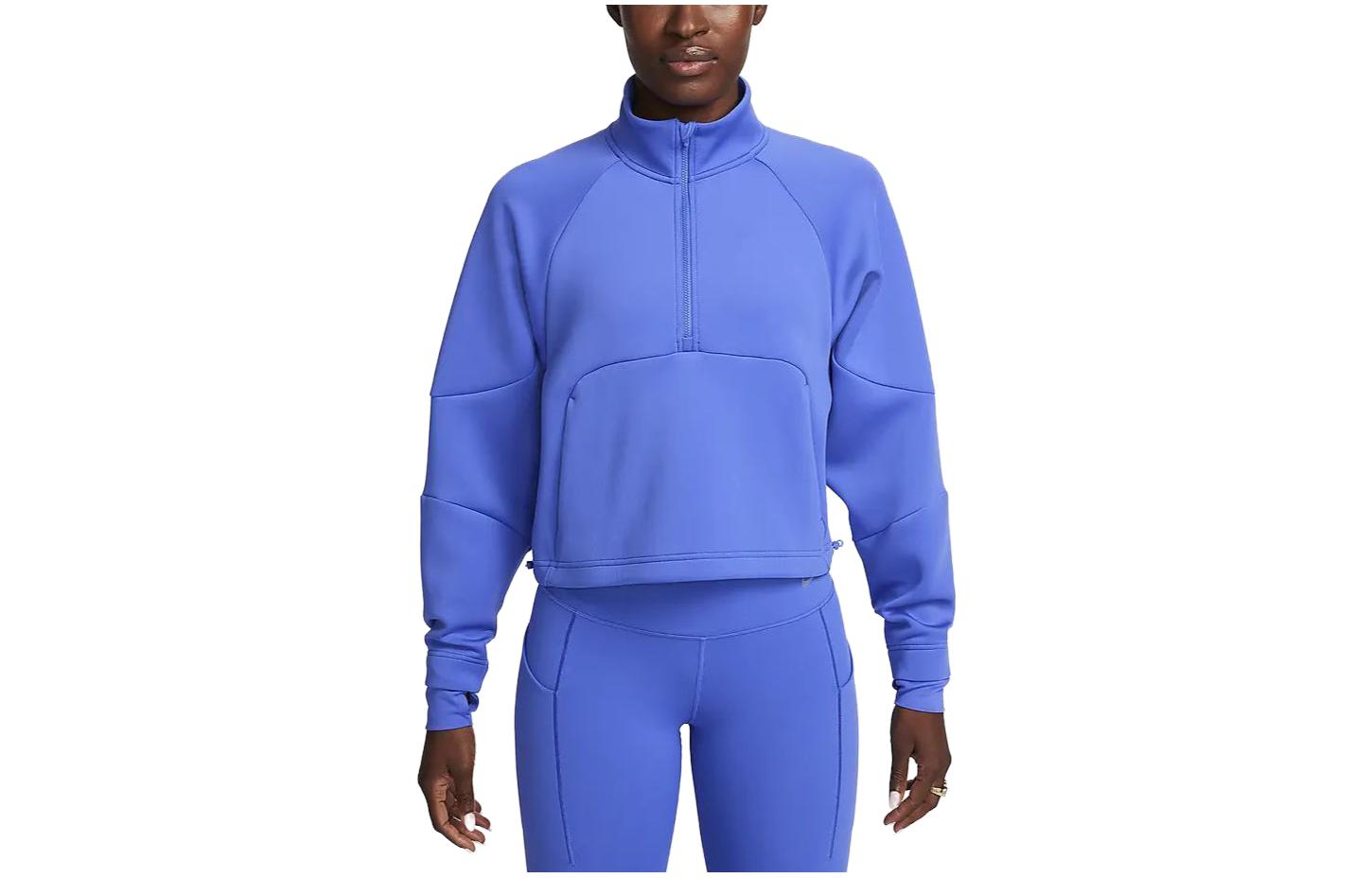 Nike Sweatshirts Women s Refreshing Blue Stand Collar Moderate Regular FB5231-413 M