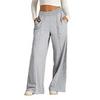 Women's Solid Color Wide-Leg Drawstring Elastic Waist Sweatpants - Spring/Summer