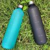 1000 ml Weltraumbecher mit Zeitmarkierung, tragbare Outdoor-Sportflasche, mattierte Farbverlauf-Tasse