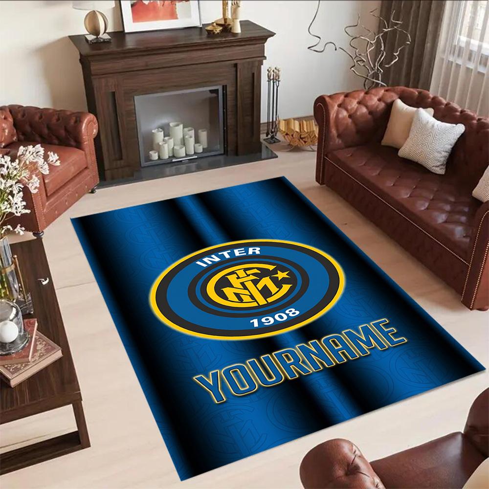 Inter Milan Personalized Text Floor Rug Office Rug Suitable for Living Rooms Study room Balcony Decorate room Antislip Carpet Anime Office Decor