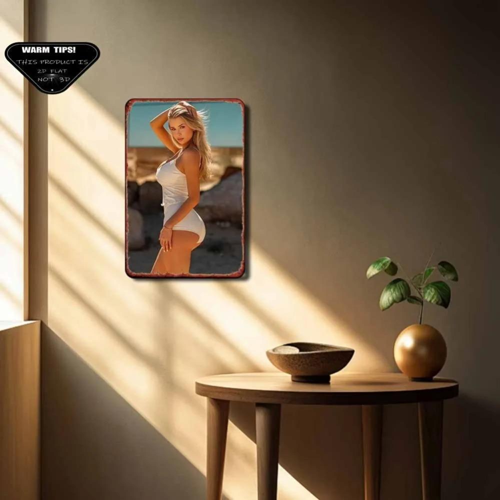 Sunshine Beach 2D Metall Wandkunst - Outdoor Indoor Dekor für Schlafzimmer Bar Garage Garten Moderner Küstenhaus Akzent