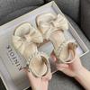 2024 Children Sandals Girls Sandals Soft Soles Kid Shoe for Girl Bow Ties Girls Princess Shoes Anti-slippery Sandalias De Mujer