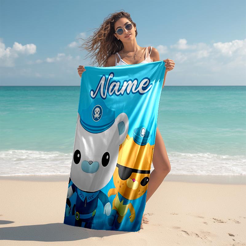 Personalized customized proof beach towel with Octonauts pattern - soft, absorbent,quick-drying,perfect swimming,camping&bathing