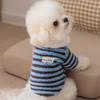 Thick Warm Dog Striped Hoodie Windproof Dog Pullover Casual Pet Overalls  Walking Outdoor