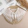 Summer Bow Tie Shawl White Fake Collars for Women Removable Dress Detachable Collar Wrap Shawl  False Collar Decor