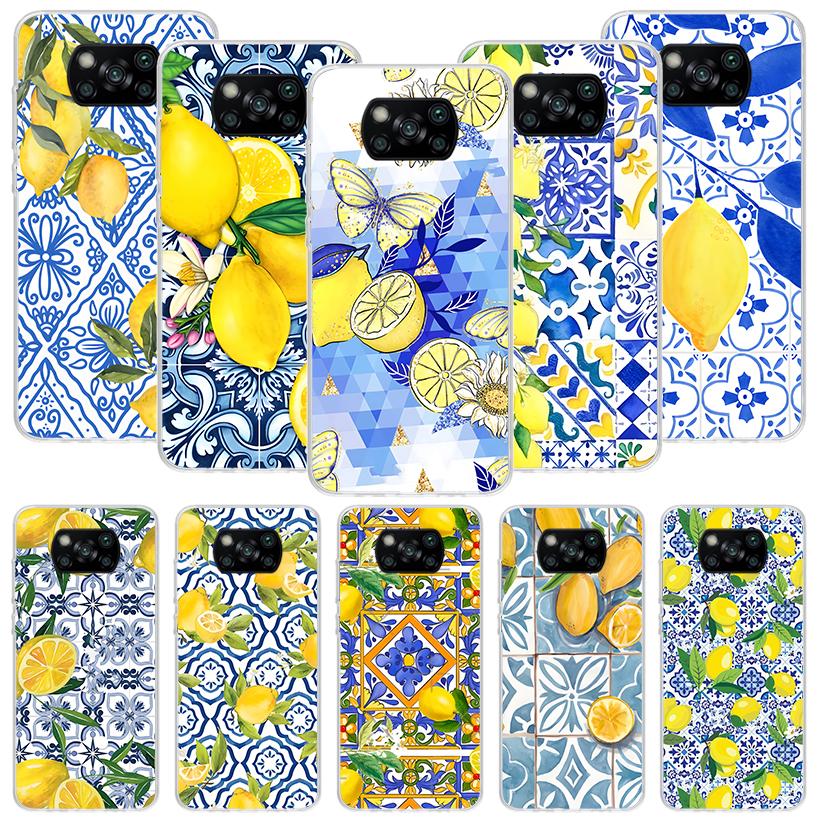 Mediterranean Lemon Phone Case For Xiaomi Poco F7 Ultra X7 X6 Pro X5 Redmi 15 15C 13 13C 12 12C 10 10A 10C 9 9A 9C 9T Shell Poco