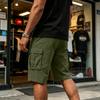 Mens Cargo Shorts Multi Pocket Drawstring Waist Relaxed Fit Workwear Style Casual Cotton Short Pants for Outdoor Activities