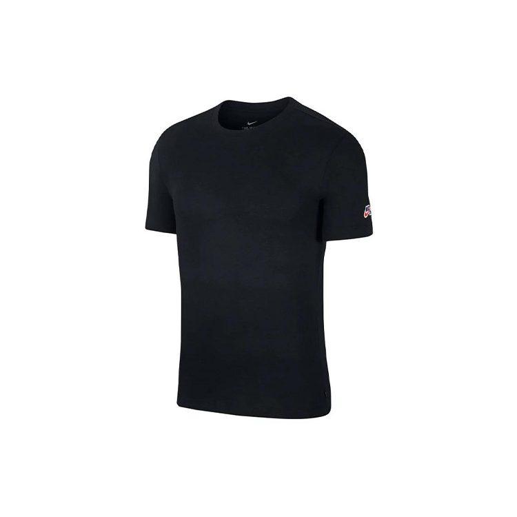 Nike T-Shirts Herren Schwarz Rundhals Mittlere Gerade Passform CW6946-010