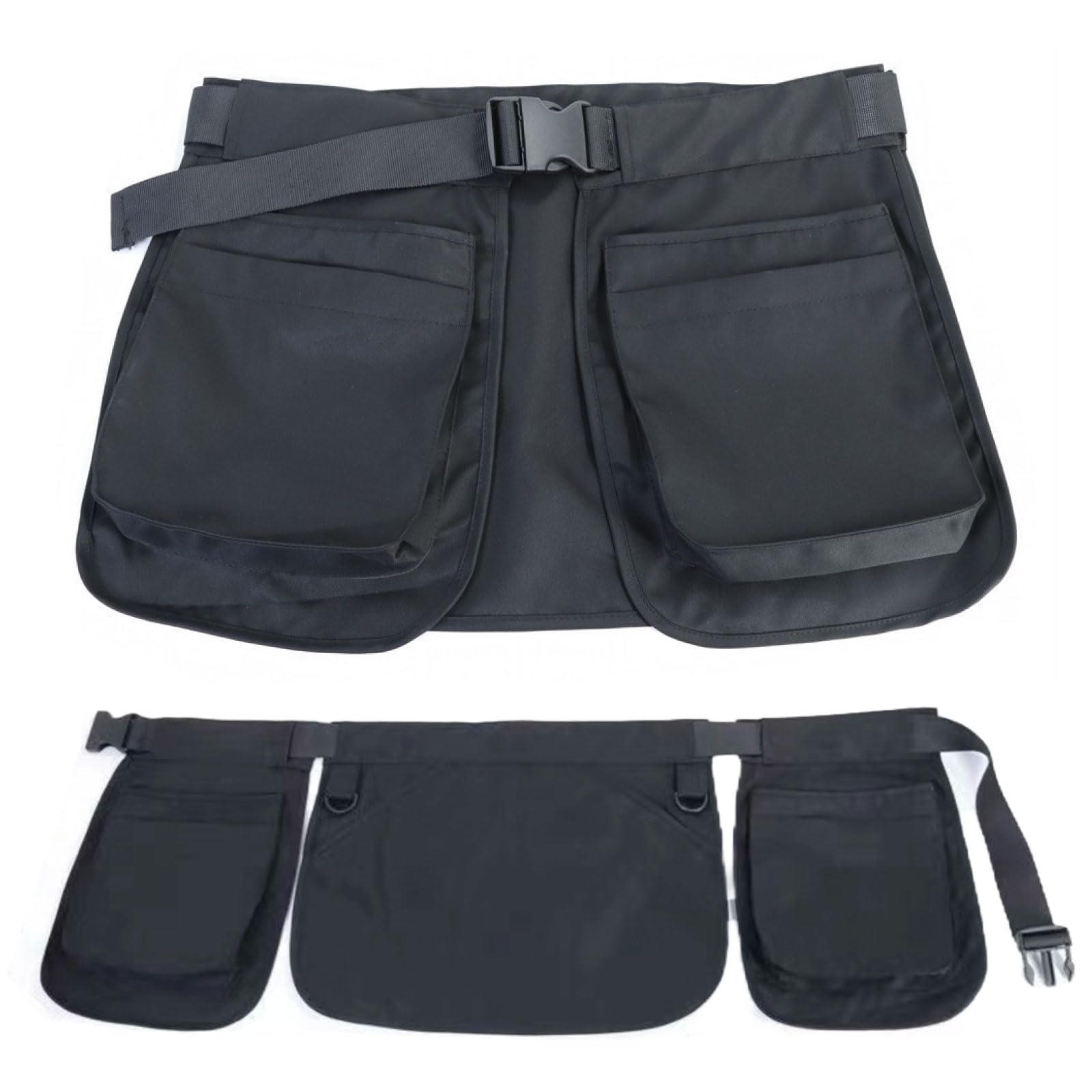 

PIENSE Gardening Pouch Apron Bag Nurse Bag Unisex Farm Work Outdoor Efficiency Large Capacity (Black)