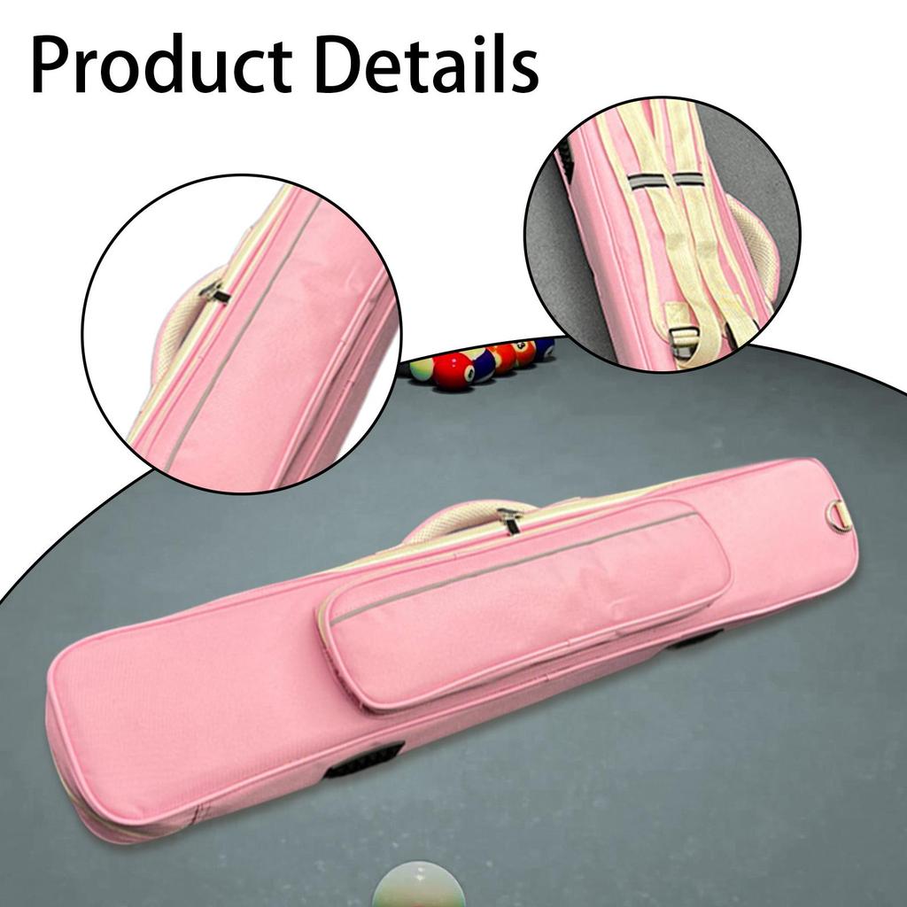 Pool Cue Case for 1/2 Billiard Stick Billiards Supplies Portable with External Pocket Wear Resistant Snooker Stick Storage Bag