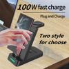 30W 3 In 1 Wireless Charger Stand Type C Fast Charging Dock Station For iPhone 15 Samsung S22 S21 Samsung Watch 6 5 4 Earbuds