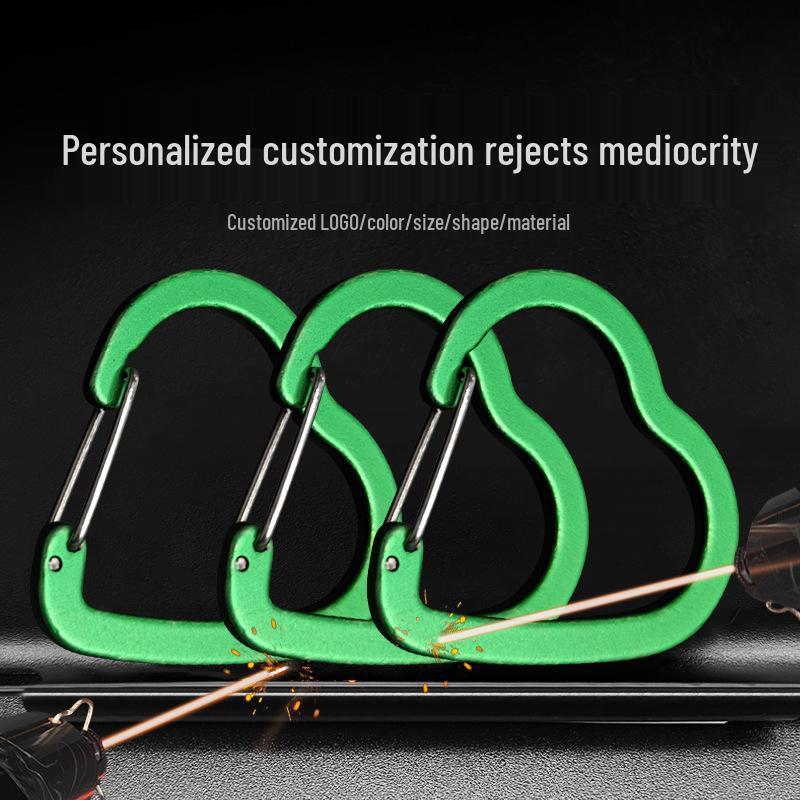 Heart-Shaped Aluminum Carabiner Climbing Hook - Safety Buckle for Outdoor & Water Bottles
