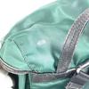 PRADA Bicolor triangle logo Backpack Leather / Nylon Green/Black