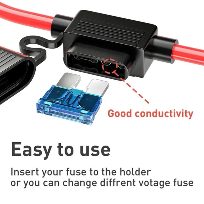 5/10Pcs 14AWG Car Mini Fuse Box Blade Type In Line Fuse Holder Waterproof for 2V 30A Car Motorcycles Wire Cutoff Switch Socket
