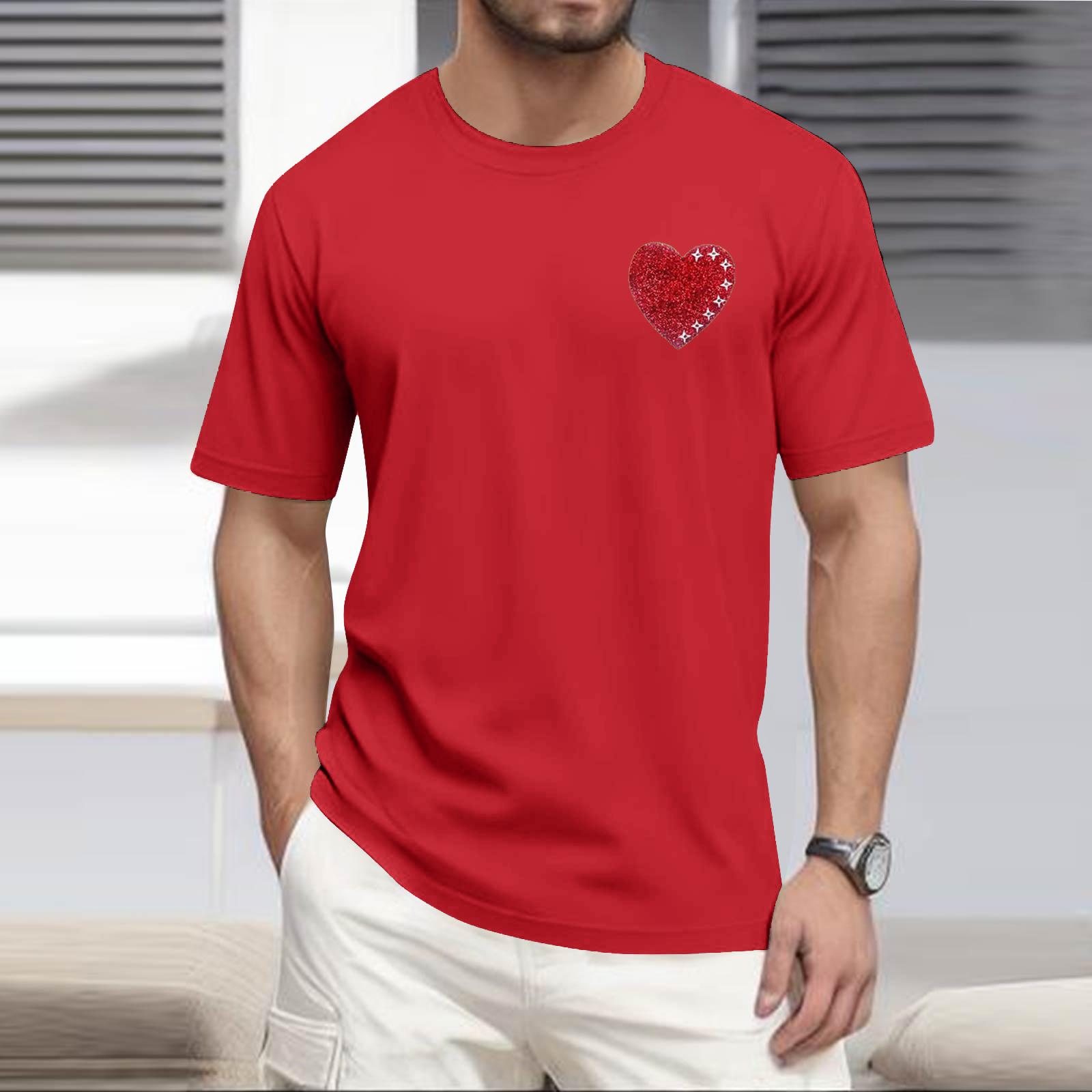 

Men s Popular T-shirt Printed Round Neck Short Sleeve T-shirt M