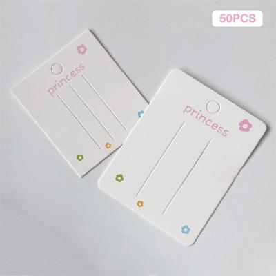 50Pcs Blank Hair Clip Paper Cards Hair Accessories Jewelry Display Card  Hair Clip Holder Headwear Packaging Card