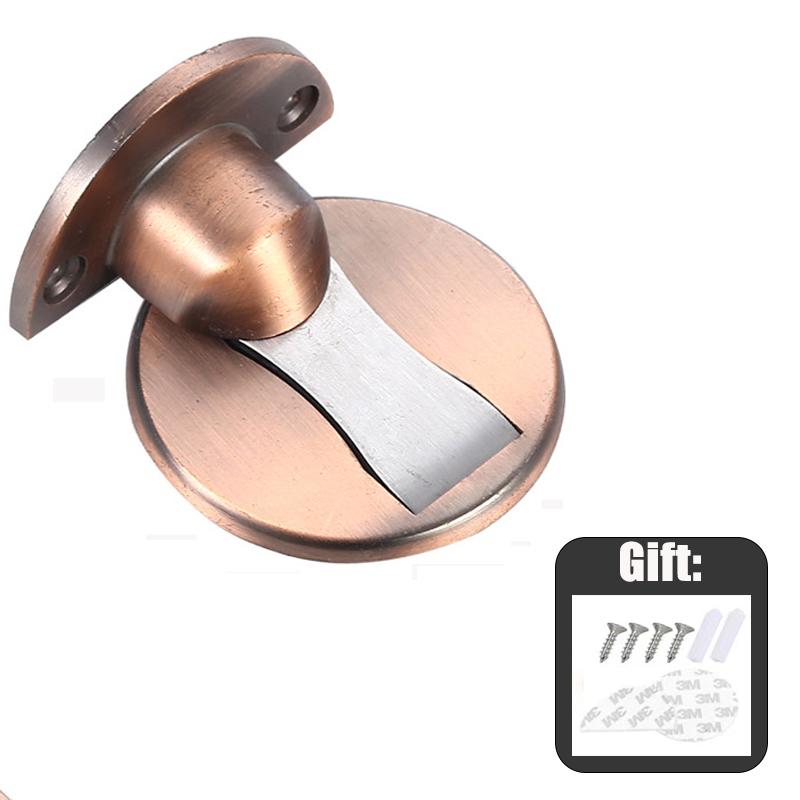 ZIShan Punch-free Invisible Strong Magnetic Ground Touch Anti-collision Zinc Alloy Punch-free Door Buckle Windproof Doorway Stopper for Home