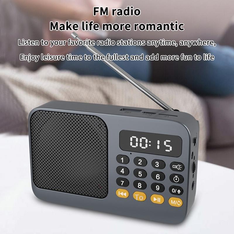 Bluetooth 5.0 Portable Fm Radio Small Emergency Recargable Sound Box Mini Vintage Speaker Mp3 Player Support Tf Card Usb Drive
