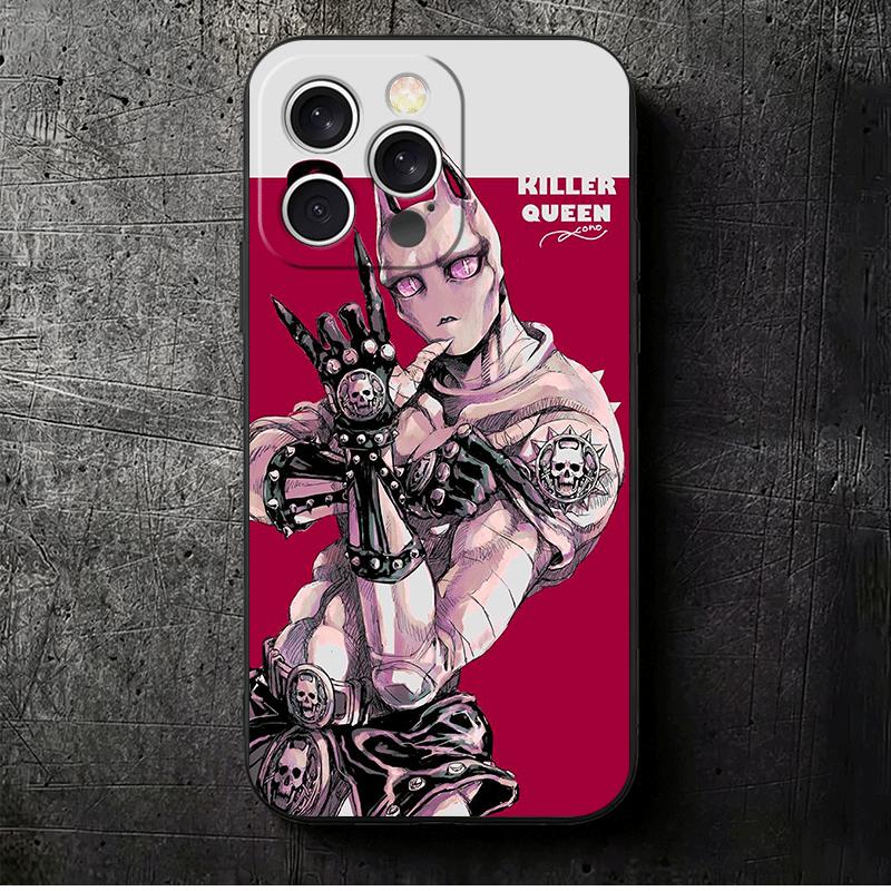 

JoJo Adventure Killer Queen Soft Phone Case for iPhone 16 16E 17 Air 15 Pro Max 14 Plus 13 Mini 11 12 7 Black Cover Back Shell iPhone 17 Pro