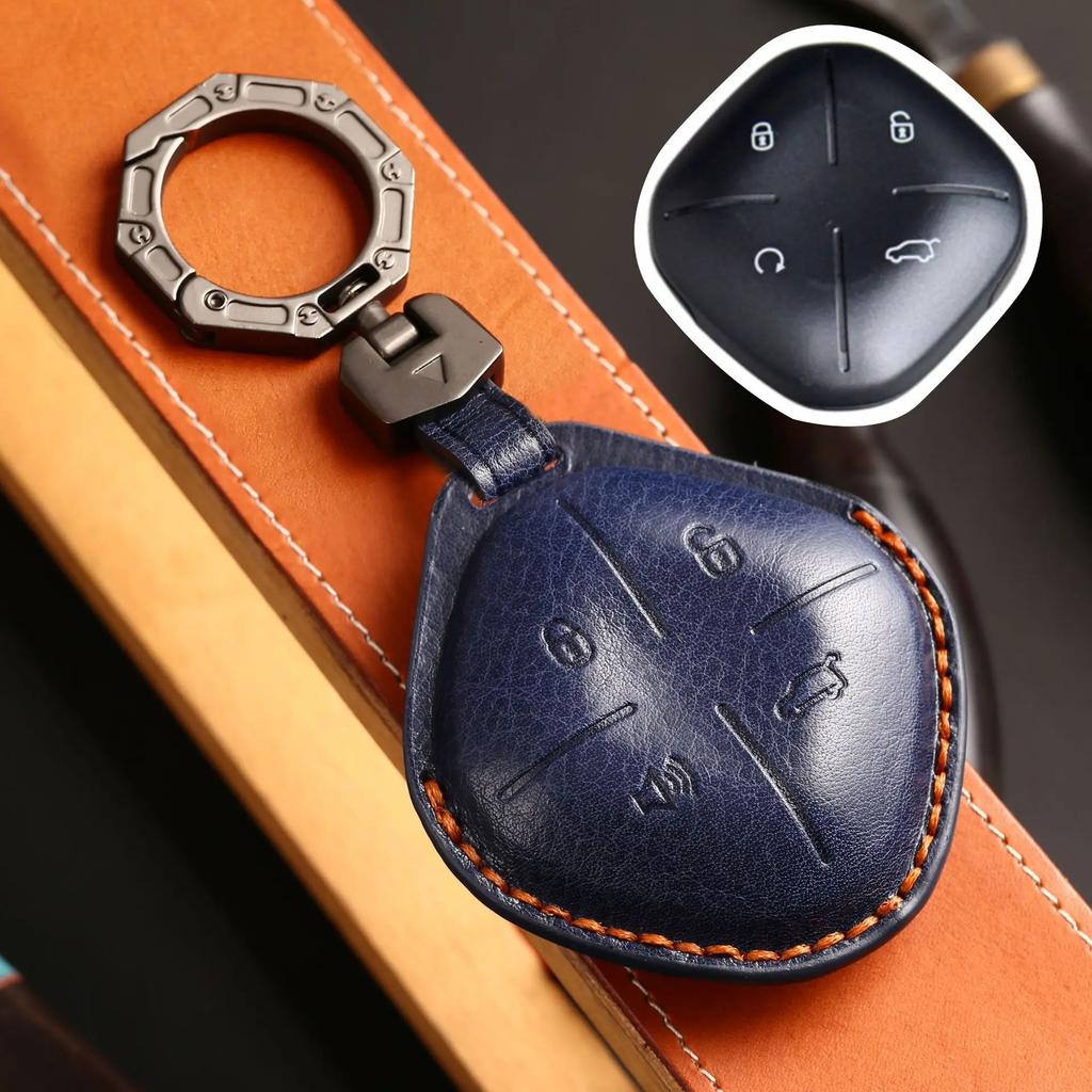Fit For Chery Auto Jetour Dashing X-1 Plus Dtc Idm Genuine Leather Auto Key Fob Cover Case Auto Accessories Premium Grade Auto Interior Accessory