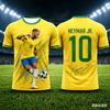 Neymar 3D Tisk Sportovní Rychleschnoucí Prodyšné Pánské Tričko Letní Venkovní Fotbalový Dres Fanouškovské Tréninkové Oblečení Oblečení pro Rodiče a Děti