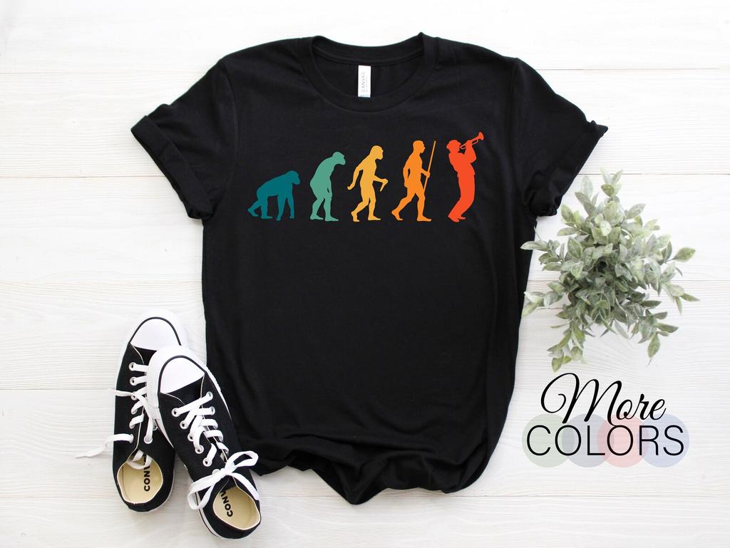 Funny Evolution Trumpet Player Brass Band Trumpeter Vintage T-Shirt Perfect Wear Trumpeter Player Cool Brass Instruts Lovers Gift Present