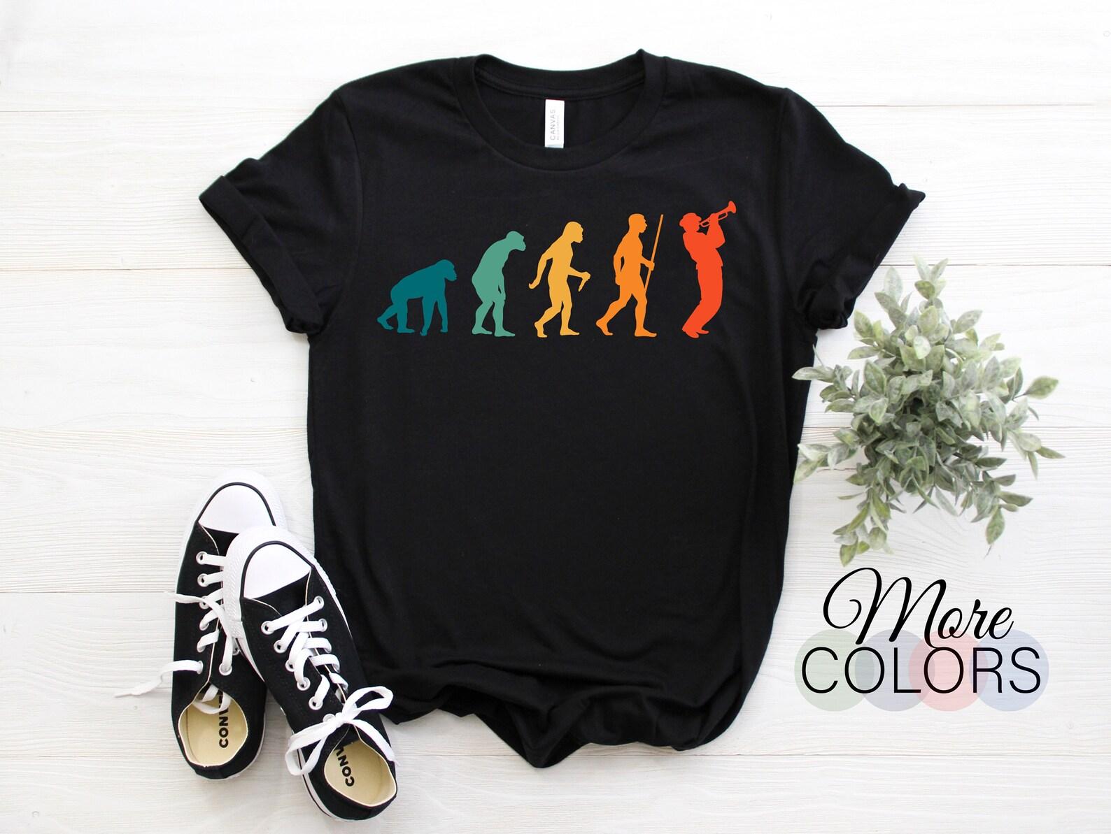 Funny Evolution Trumpet Player Brass Band Trumpeter Vintage T-Shirt Perfect Wear Trumpeter Player Cool Brass Instruts Lovers Gift Present 140