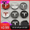 Autosticker 2025 Nieuwe Tesla 4 stuks ABS 56 mm Tesla Model 3 Model Y Logo Covers Velgdoppen Wielnaafdopjes voor Tesla Model Y X S 202