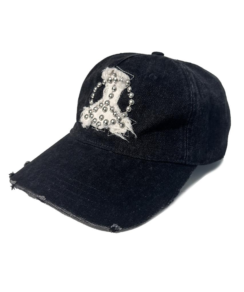 Kodeu Peaceful Stud Patch Cap_Bk Denim