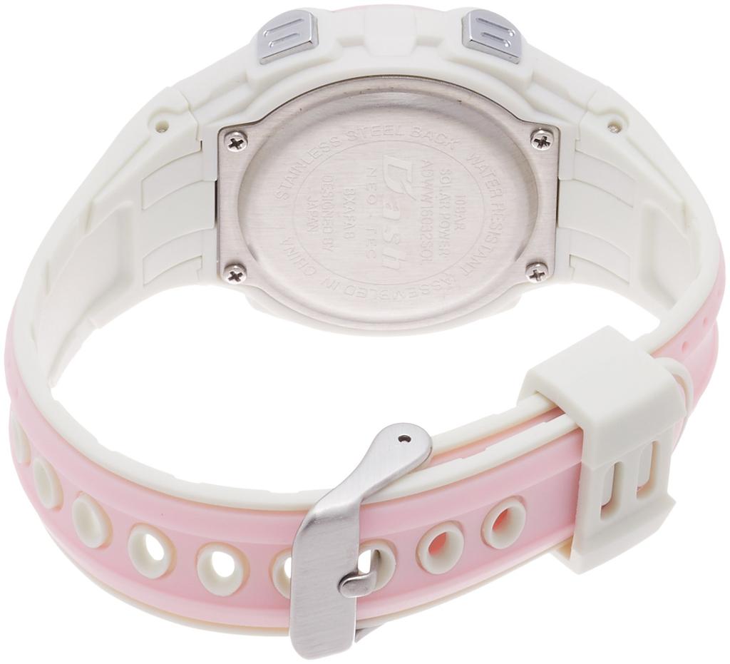 ALIAS Dash Solar Digital Watch Waterproof Multifunction Backlight Urethane Strap Black Dial ADWW16032SOL17 Women's Pink