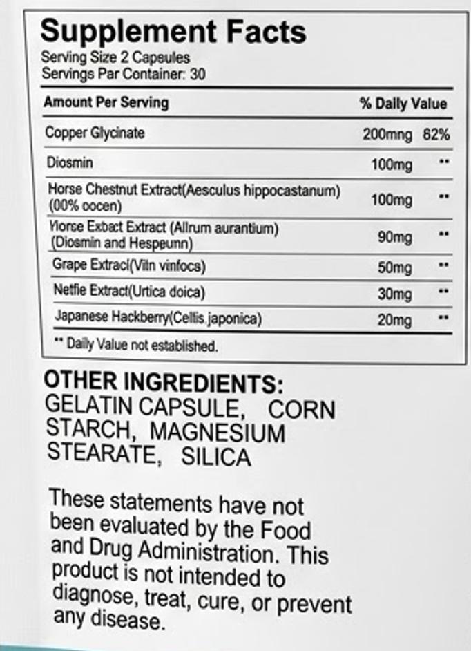 Aqua Balance Capsules – Connective Tissue & Fluid Balance Support with Herbal Extracts & Copper Glycinate (60 Capsules)