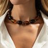 Vintage Resin Beads Choker Necklace for Women Jewelry Party Gift