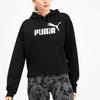 Puma Logo Print Casual Sports Hoodie Women Tops Black 580153-01