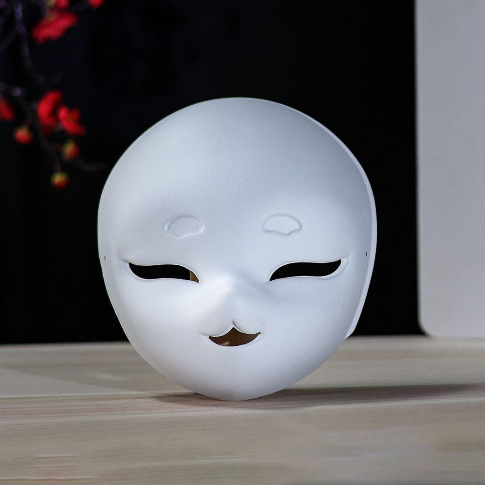 Maschera Integrale in PVC Bianca Maschera Fai-da-te in PVC con Corda per Festa Cosplay Mascherata