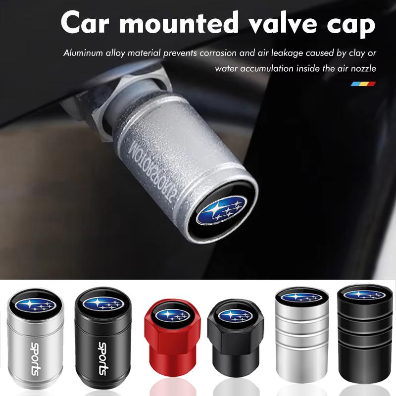4Pcs Car Tire Valve Caps Aluminum Alloy Wheel Stem Air Cover For Subaru Crosstrek Forester Outback Impreza BRZ WRX Ascent REX M111