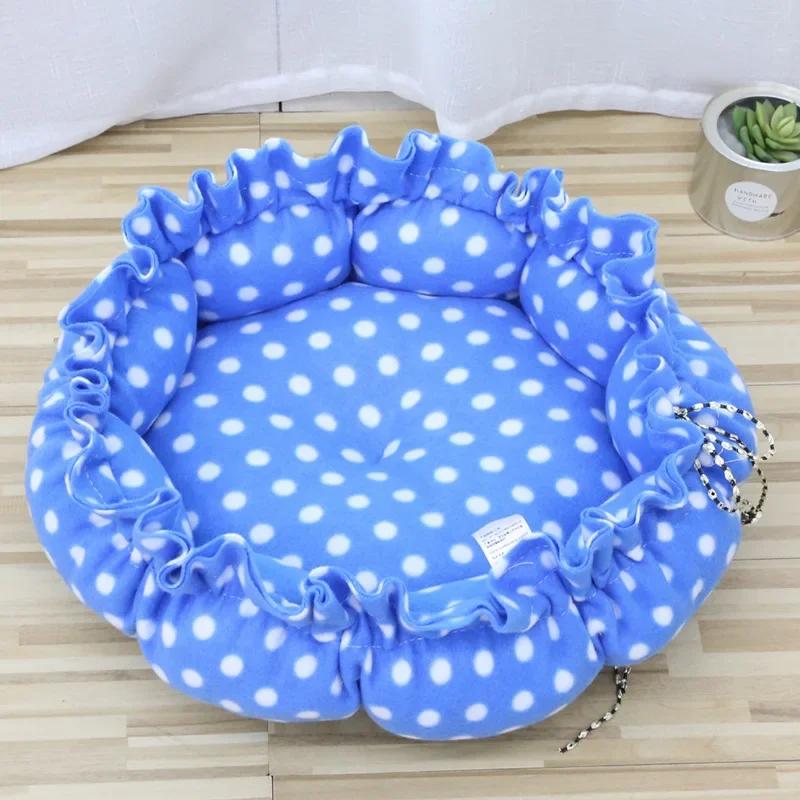 

For Round Cat Bed Plush House Long Pet Bed For Cats Cushion For Dogs Mat Warm Home Washable Dog Sofa Soft Sleeping Pet Accessori 40-50cm