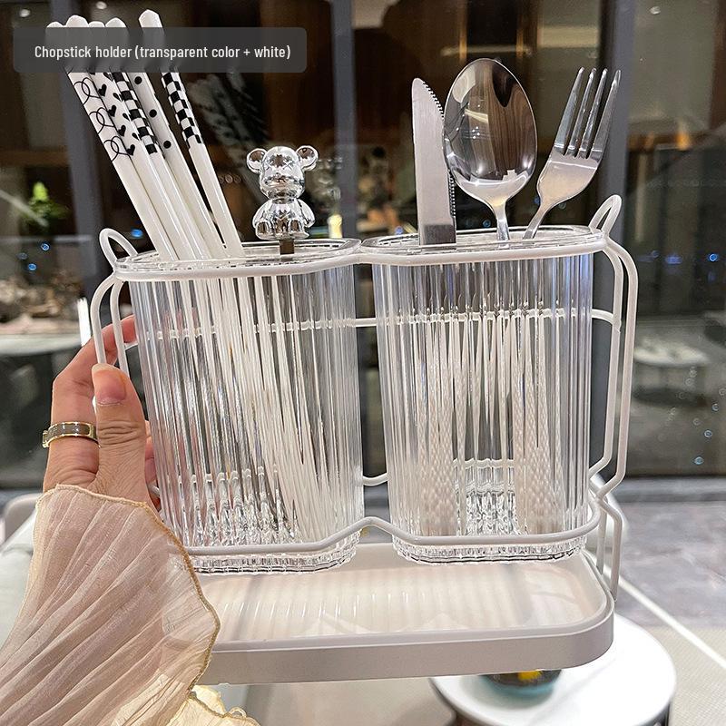 Wall-Mounted Chopstick & Spoon Holder - Multifunctional, Punch-Free Kitchen Storage Rack