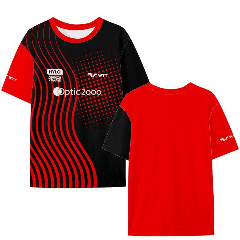 Felix Lebrun Alex WTT Stolní tenisový týmový dres Rychleschnoucí ledové hedvábí Krátký rukáv Tričko Unisex Sportovní tričko